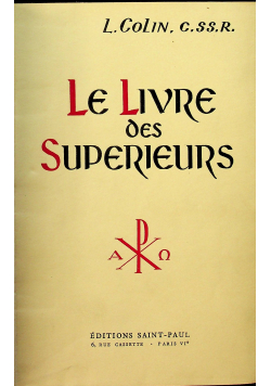 Le Livre Des Superieurs