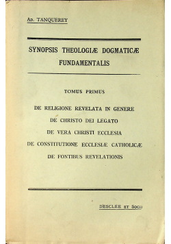 Synopis theologiae dogmaticae fundamentalis 1937 r