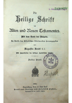 Die heilige schrift des alten und neuen testaments 1901 r.