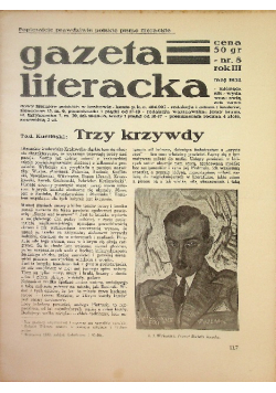 Gazeta literacka Nr 8 Rok III Trzy krzywdy 1932 r.