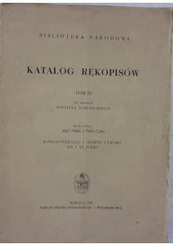 Katalog rękopisów tom IV