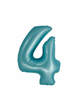 Balon foliowy Smart cyfra 4 niebieski matowy 76cm