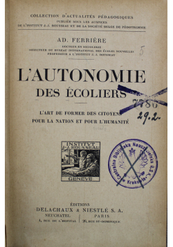 L Autonomie des ecoliers 1921 r.