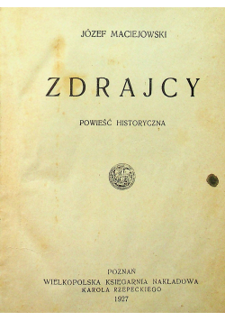Zdrajcy powieść historyczny 1927r