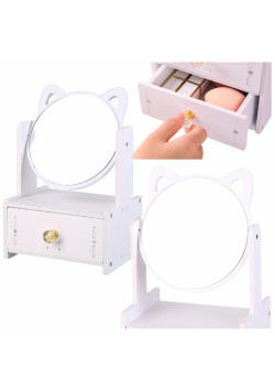 Mini toaletka lusterko do makijażu biała