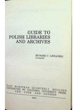 Guide to Polish libraries and archives