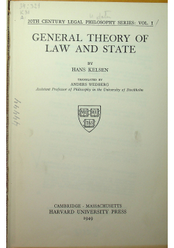 General theory of law and state 1949 r.