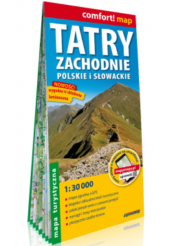 Tatry Zachodnie polskie i słowackie laminowana mapa turystyczna 1:30 000