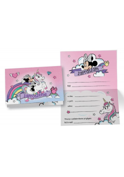 Zaproszenie ZD-016 Minnie, jednorożec (5 szt.)