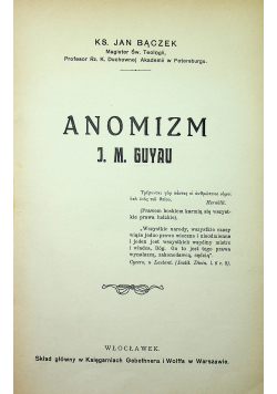 Anomizm J M Guyau 1912 r.