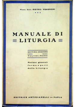 Manuale di liturgia Vol 1 1931 r.