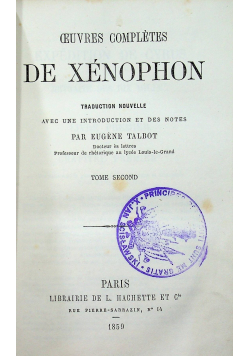 De Xenophon Tome II  1859 r