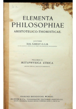 Elementa Philosophiae 1932 r
