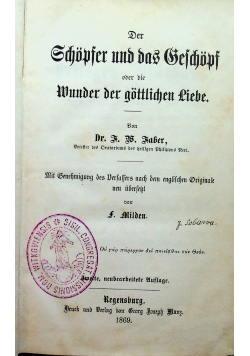 Der Schopfer und das Gesschopf 1869 r