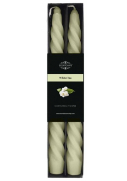 Świeca stołowa zakręcona White Tea 2szt