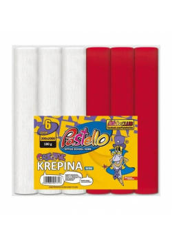 Krepina mini 20x250cm 180g biało-czerwona 6szt