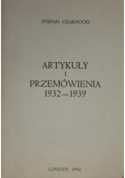 Artykuły i przemówienia 1932-1939