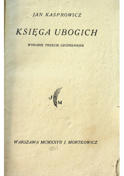 Księga Ubogich 1927r