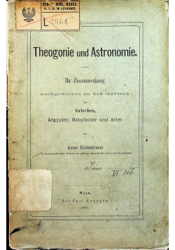Theogonie und Astronomie 1881 r.