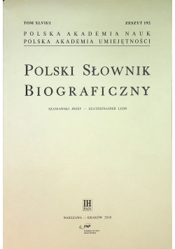 Polski Słownik Biograficzny zeszyt 192
