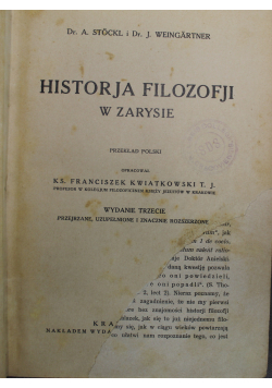 Historyja Filozofji w zarysie 1930 r.