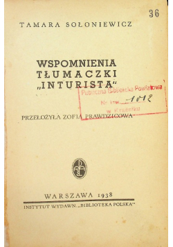 Wspomnienia tłumaczki Inturista 1938 r.