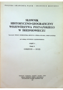 Słownik historyczno geograficzny województwa Poznańskiego zeszyt 4