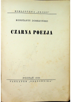 Czarna poezja 1936r