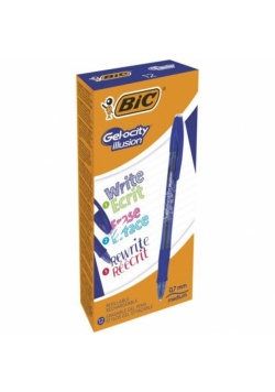 Paczka Długopis wymazywalny niebieski BIC Illusion 12szt.