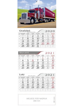 Kalendarz 2021 Trójdzielny Truck CRUX