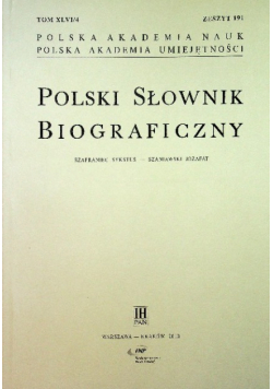 Polski Słownik Biograficzny Zeszyt 191