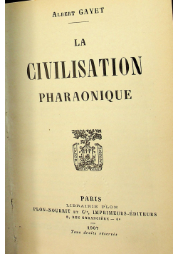 La Civilisation pharaonique 1907 r.