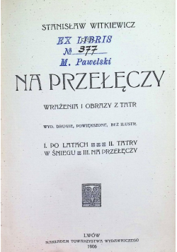 Na przełęczy 1906 r.