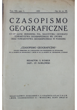 Czasopismo geograficzne Tom XIII zeszyt 1 1935 r