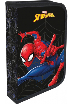 Piórnik dwuklapkowy z wyposażeniem SPIDER MAN