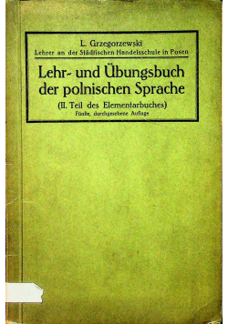 Lehr und Ubungsbuch der polnischen Sprache 1926 r.
