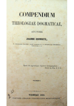 Compendium Theologiae Dogmaticae vol I i II  1963 r