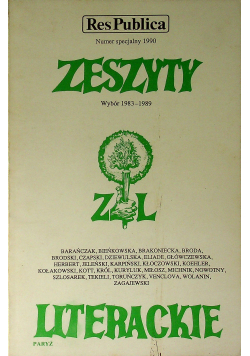 Zeszyty Literackie  Wybór 1983 1989
