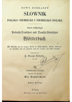 Słownik Polsko Niemiecki i Niemiecko Polski 1872r.