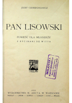 Pan Lisowski 1922 r