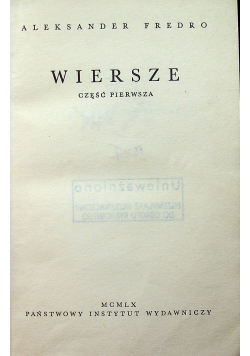 Fredro Pisma wszystkie tom jedenasty część pierwsza