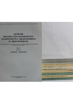 Słownik historyczno geograficzny województwa krakowskiego w średniowieczu zestaw 10 książek