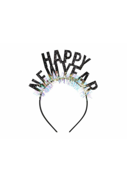 Opaska Happy New Year 15,5x20,5cm czarna