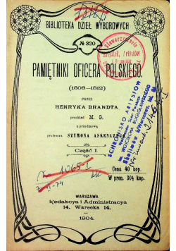 Pamiętniki oficera Polskiego, 1904r.