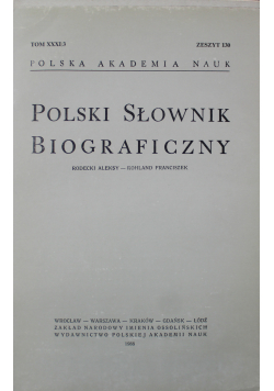 Polski Słownik Biograficzny Tom XXXI 3 Zeszyt 130