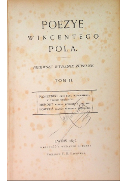 Poezye Wincentego Pola, 1875 r.