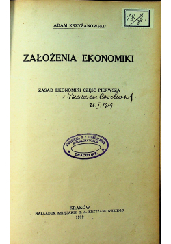 Założenia ekonomiki 1919r