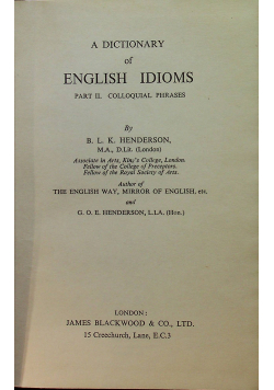 A dictionary of english idioms  part II