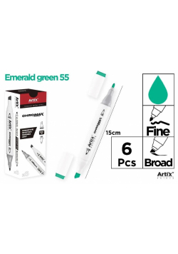 Marker Chromax z 2 końcówk. emerald green 55 (6szt