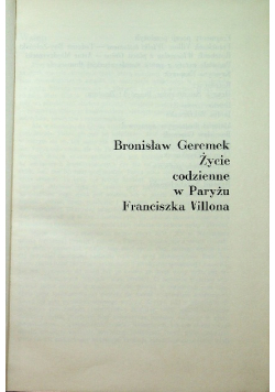 Życie codzienne w Paryżu Franciszka Villona